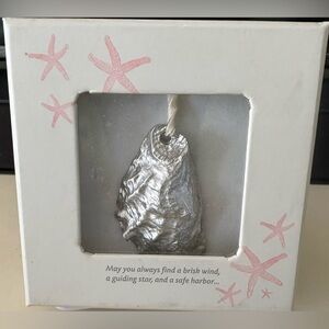 NWT ShoreArt Gifts PEWTER CAST OYSTER SHELL SEA TREASURES Ornament Trinket Dish